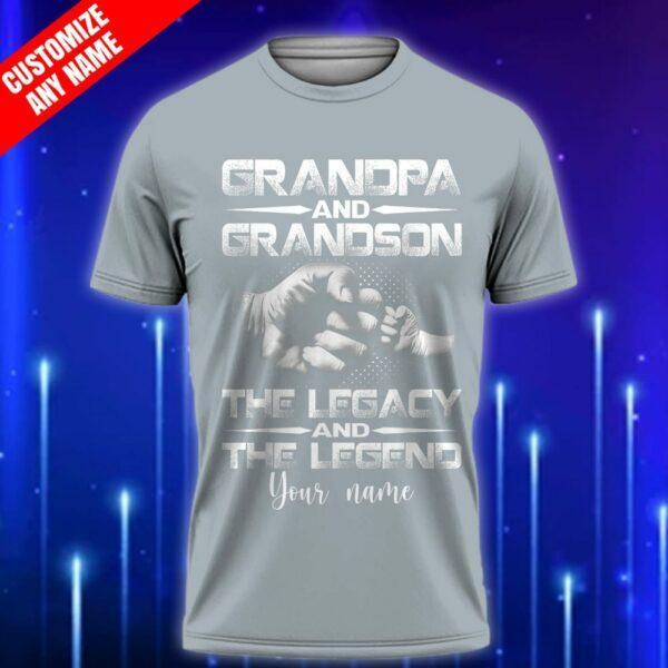 A-Custom-Grandpa-T-Shirt-Grandpa-and-Grandson-The-Legend-and-The-Legacy-T-Shirt_Grey