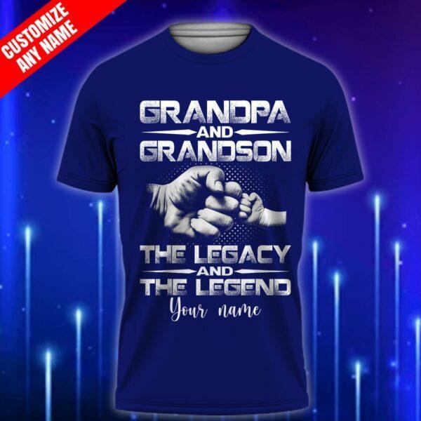 A-Custom-Grandpa-T-Shirt-Grandpa-and-Grandson-The-Legend-and-The-Legacy-T-Shirt_Navy