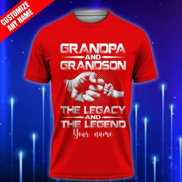A-Custom-Grandpa-T-Shirt-Grandpa-and-Grandson-The-Legend-and-The-Legacy-T-Shirt_Red