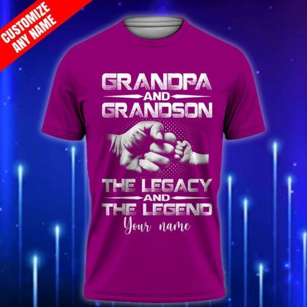 A-Custom-Grandpa-T-Shirt-Grandpa-and-Grandson-The-Legend-and-The-Legacy-T-Shirt_Violet