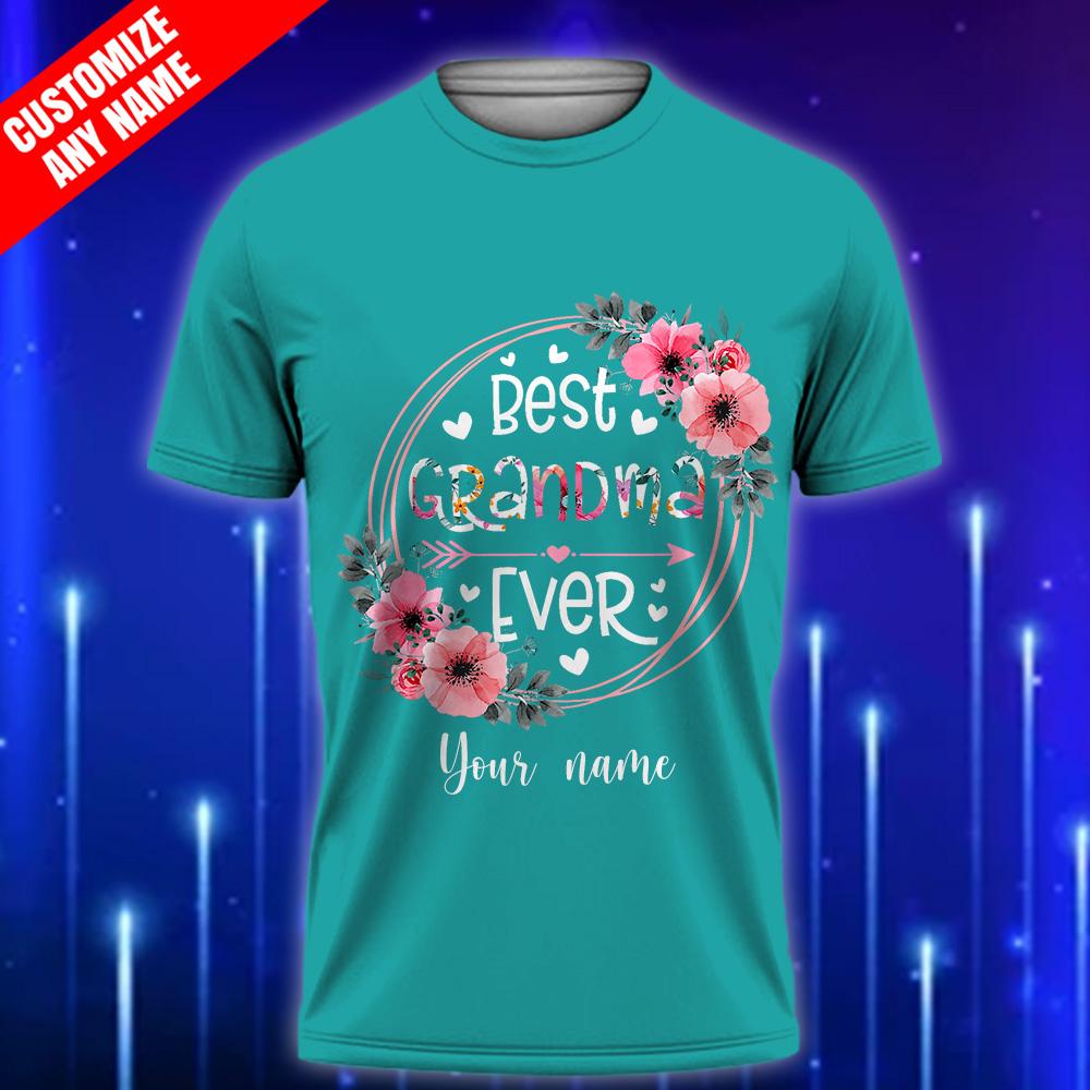 Custom_Grandma_T-Shirt_-_Best_Grandma_Ever_Shirt_E28093_Perfect_Gift_from_Grandkids_Teal