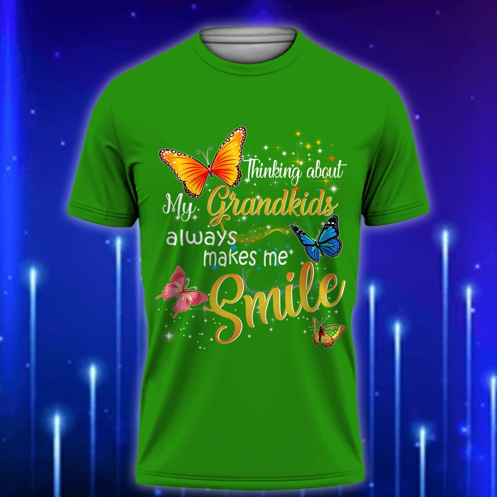 Custom_Grandma_T-Shirt_Thinking_About_My_Grandkids_Always_Makes_Me_Smile_Green