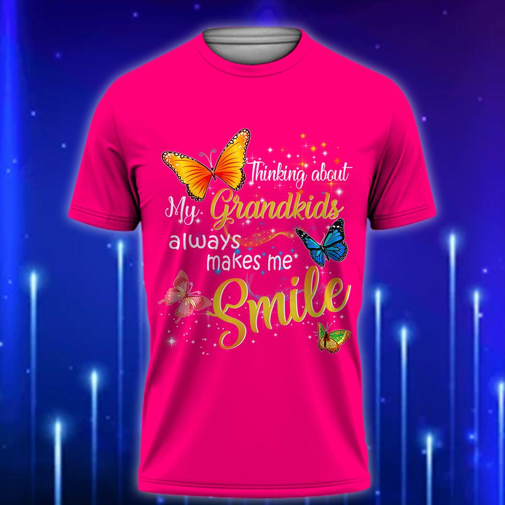 Custom_Grandma_T-Shirt_Thinking_About_My_Grandkids_Always_Makes_Me_Smile_Pink
