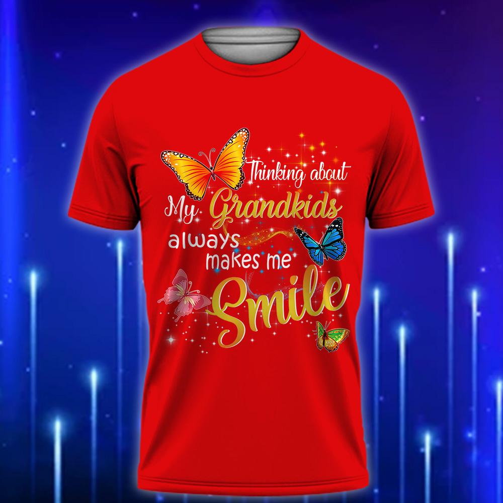Custom_Grandma_T-Shirt_Thinking_About_My_Grandkids_Always_Makes_Me_Smile_Red