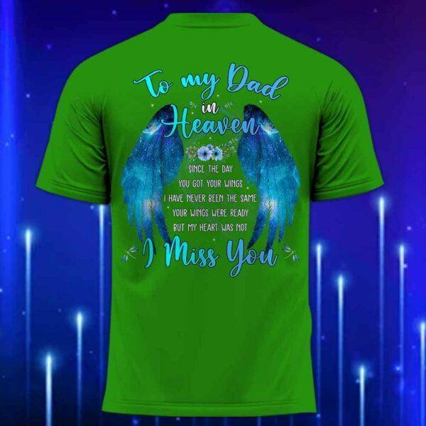 To_My_Dad_in_Heaven_T-Shirt_-_Memorial_T-Shirt_for_Dad_Green