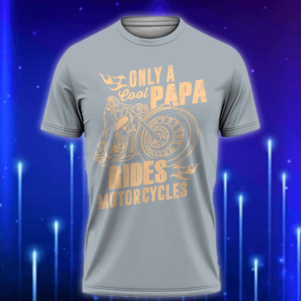 Only_Cool_Papa_Rides_Motorcycles_T-Shirt_2025-Cool_Dad_Biker_Shirt_for_Father's_Day_Grey