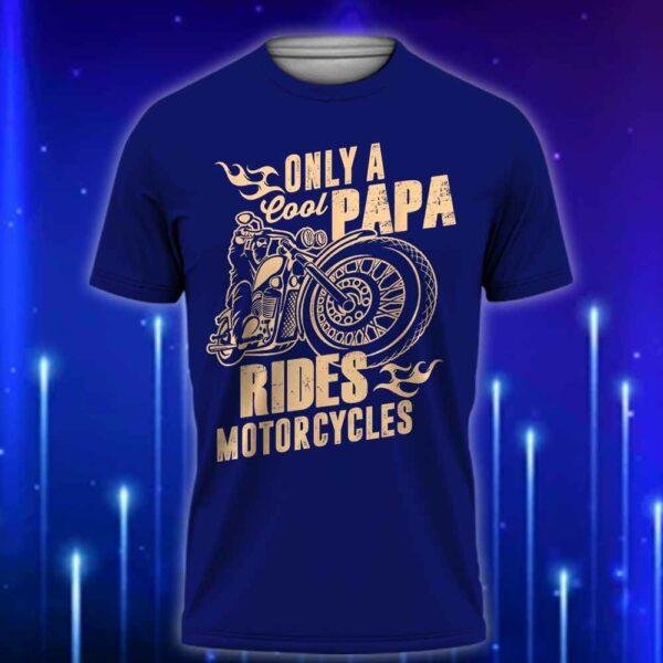 Only_Cool_Papa_Rides_Motorcycles_T-Shirt_2025-Cool_Dad_Biker_Shirt_for_Father's_Day_Navy