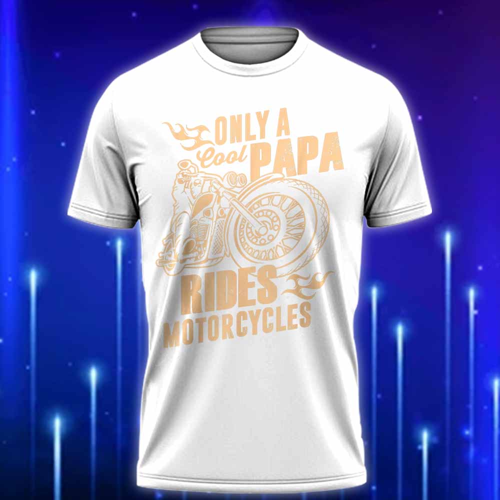 Only_Cool_Papa_Rides_Motorcycles_T-Shirt_2025-Cool_Dad_Biker_Shirt_for_Father's_Day_White