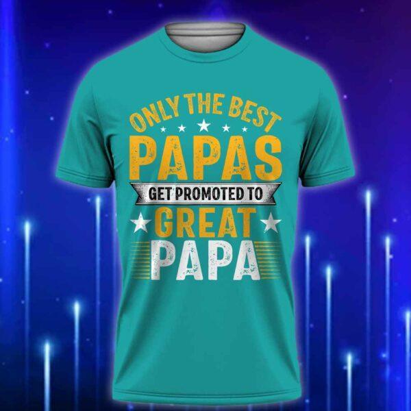 Only_the_Best_Papas_Get_Promoted_to_Great_Papa_T-Shirt_Perfect_Gift_For_New_Grandad_T-Shirt_2025_Teal