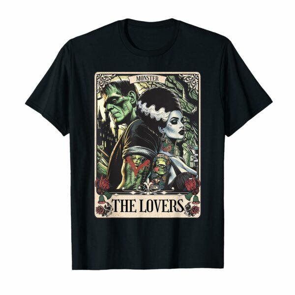 The Monster Frankenstein And Bride The Lovers Tarot Card T-Shirt