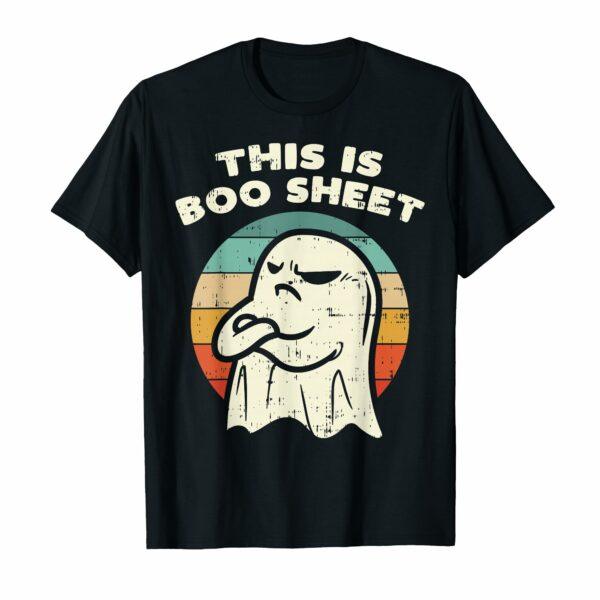 This Is Boo Sheet Ghost Retro Halloween Costume Men Women T-Shirt