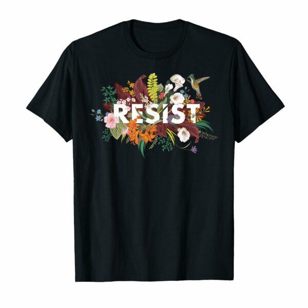 RESIST Floral Anti Trump Political Protest T-Shirt