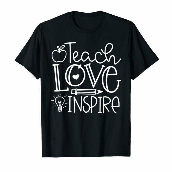 Teach Love Inspire Retro Teacher Kids Back To School T-Shirt