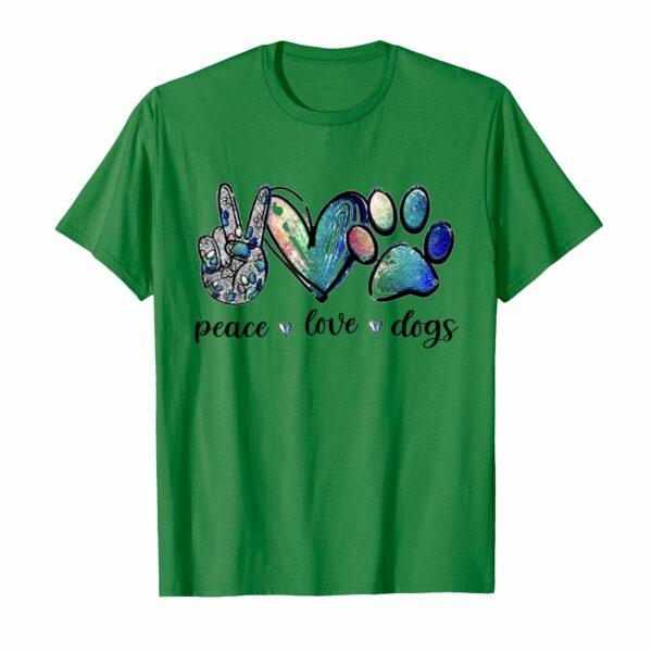 Dog Lover Peace Love Dogs Puppy Paw T-Shirt for Men Women