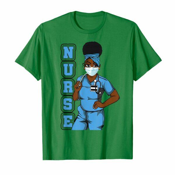 Black Nurse Uniform Face Mask Afro African Women Funny Gift T-Shirt
