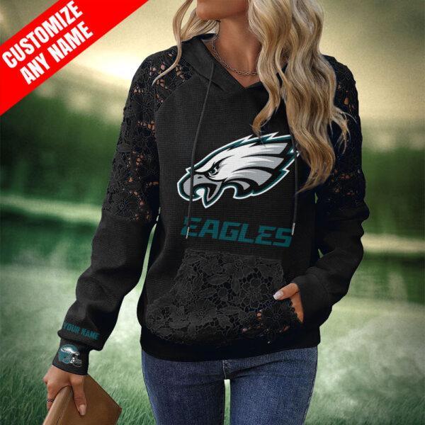 BRDCKZG Women Floral Lace Hoodie