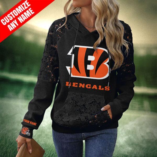 NLNOUZN Women Floral Lace Hoodie