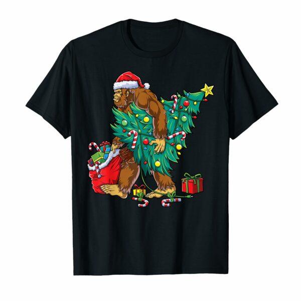 Most Wonderful Christmas Co Bigfoot Christmas Tree Lights Xmas Sasquax T-Shirt