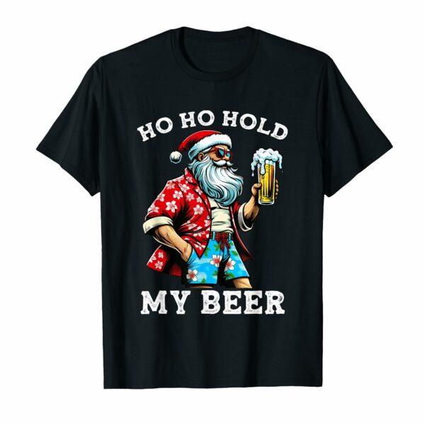 Funny Santa With Sunglasses And Beer Christmas in July T-Shirt