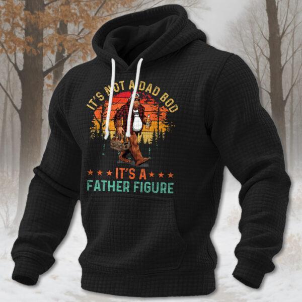 It’s Not A Dad Bod It’s A Father Figure Retro Fathers Day 2026 Texture Grid Hoodie