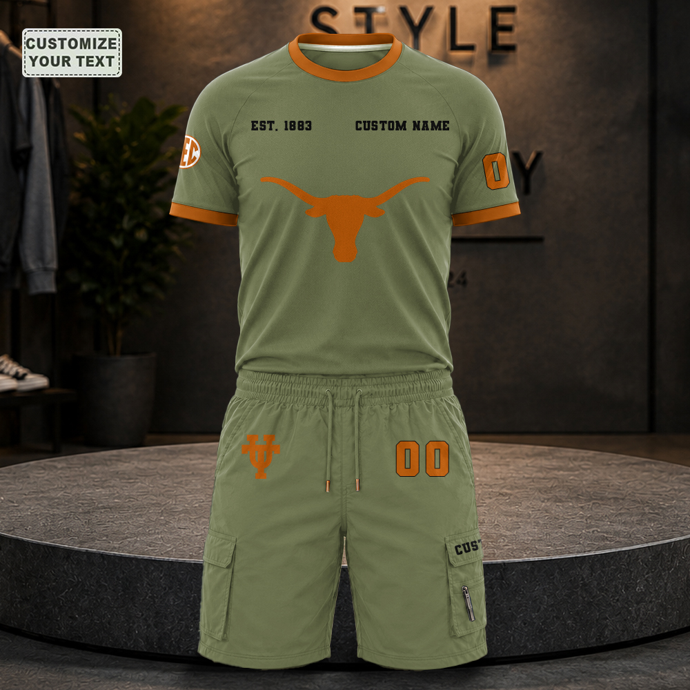 TEKXKKKVOK Custom Premium Ring-Spun Cotton T-Shirt and Short