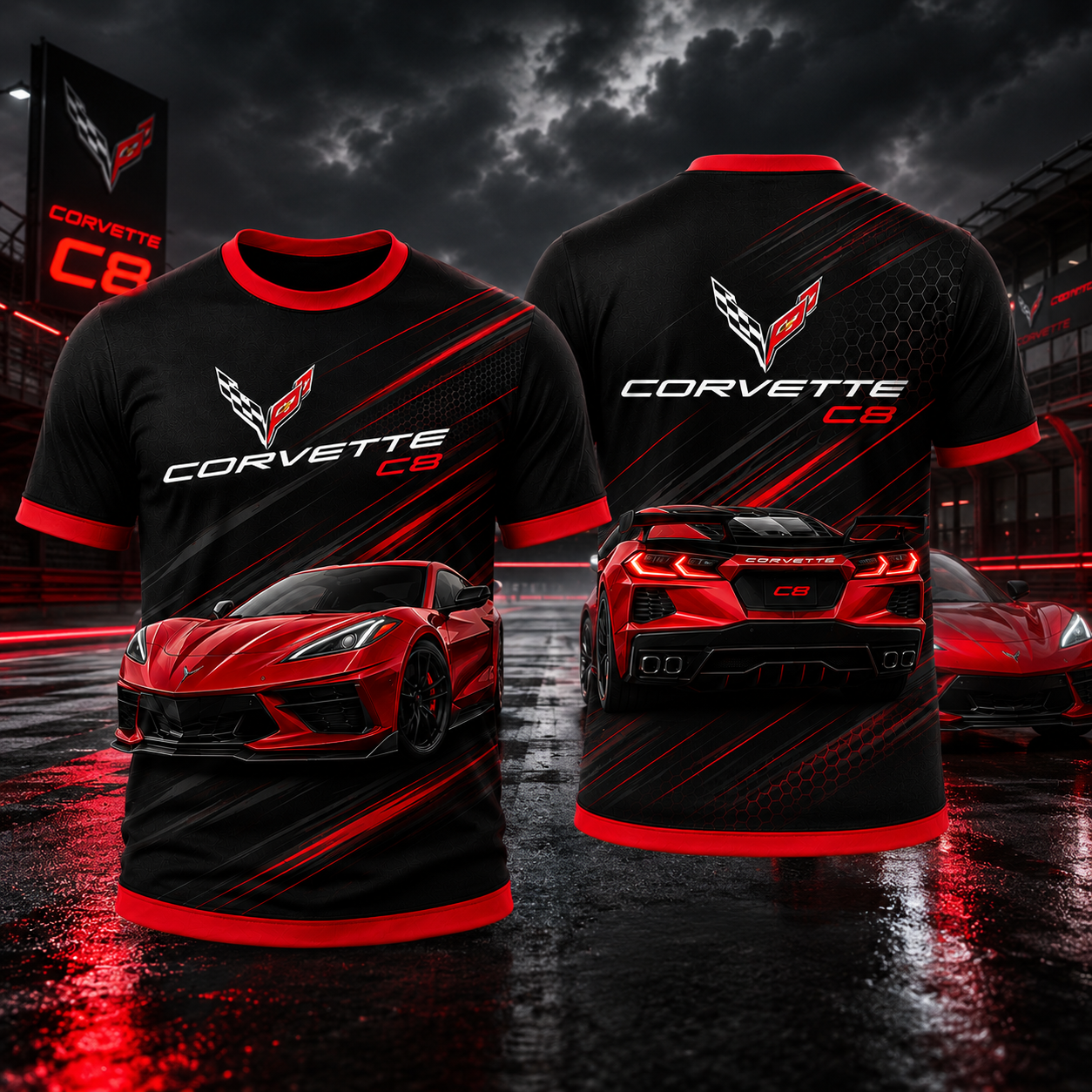 ZEZXFPF Corvette C8 Large Size T-shirt