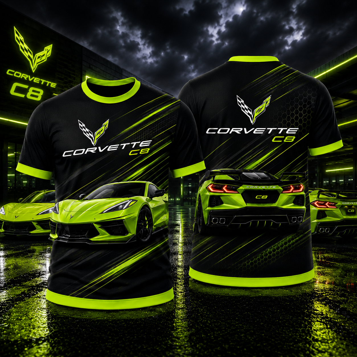 ZEZXFPF Corvette C8 Large Size T-shirt - Image 2
