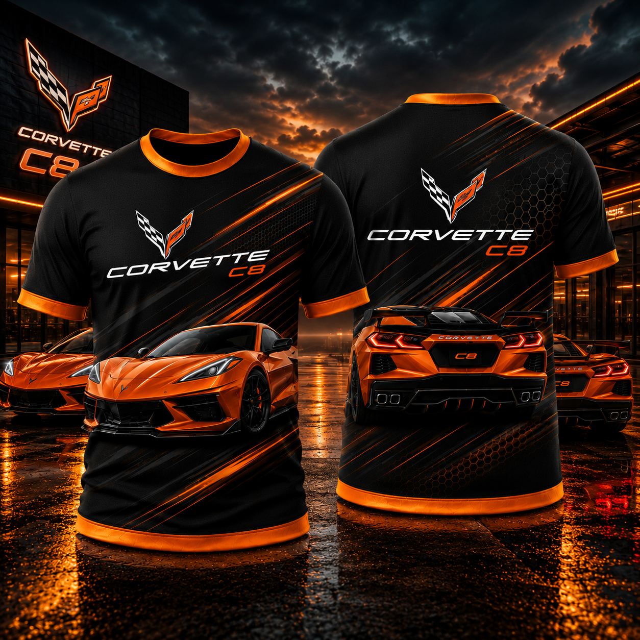ZEZXFPF Corvette C8 Large Size T-shirt - Image 3