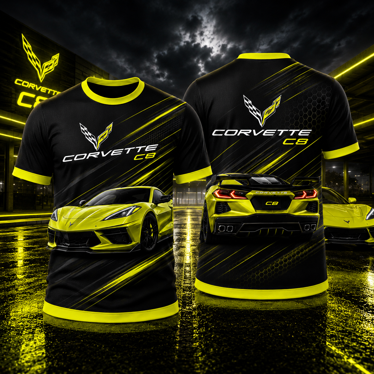 ZEZXFPF Corvette C8 Large Size T-shirt - Image 4